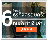 6 ไอเดียธุรกิจครอบครัว ต้นทุนต่ำ ทำเงินล้านในปี 2563 